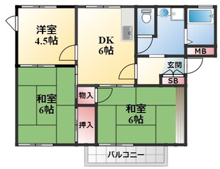 リバーサイドハイツの物件間取画像